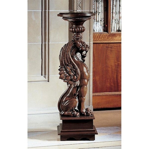 Replica English Griffin Pedestal column carved decorative wood European